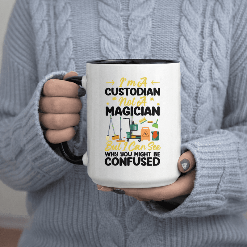 Tailorly Black Accent 11 oz Mug - I m a Not a Magician But I Can See Why You