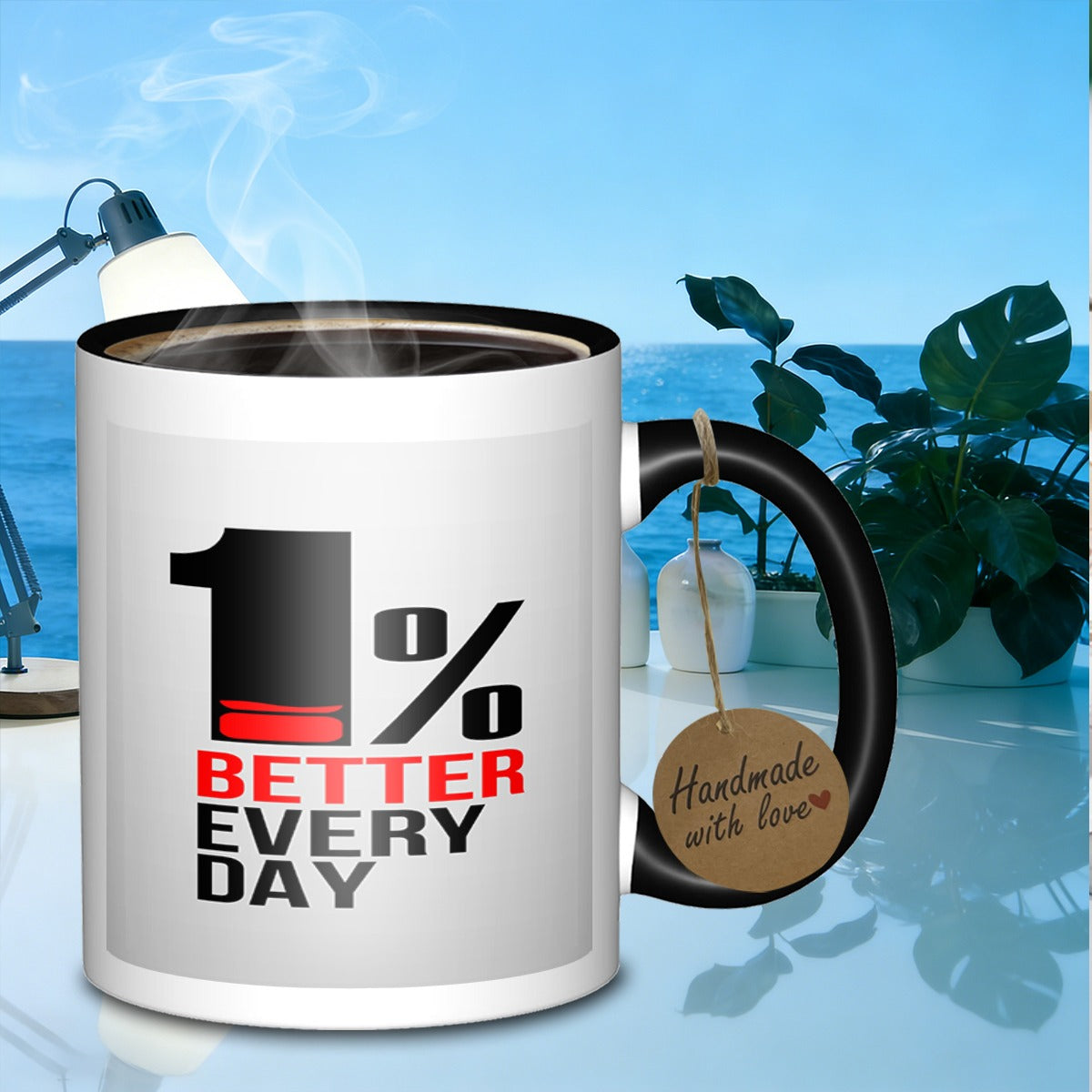 Tailorly Black Accent 11 oz Mug - smooth cup galaxy