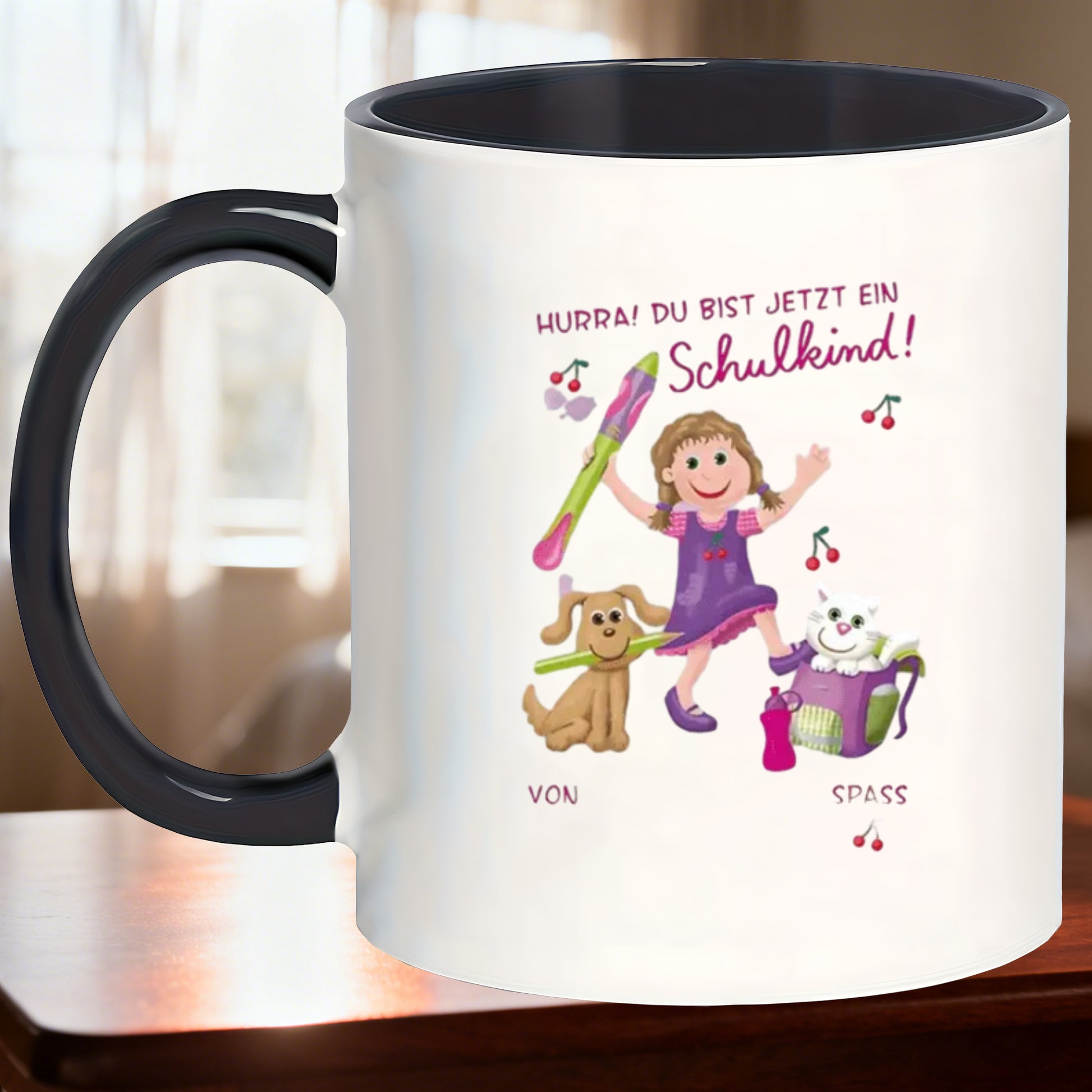 Tailorly Black Accent 11 oz Mug - dogs music notes