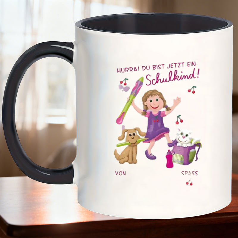 Tailorly Black Accent 11 oz Mug - dogs music notes