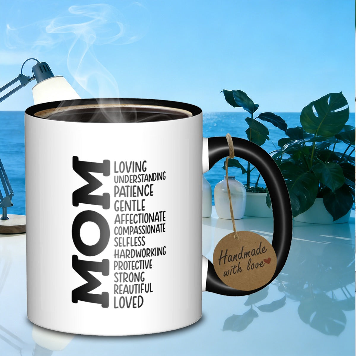 Tailorly Black Accent 11 oz Mug - elegant ceramic mug for designers reusable break resistant hand wash only suitable for christmas halloween graduation