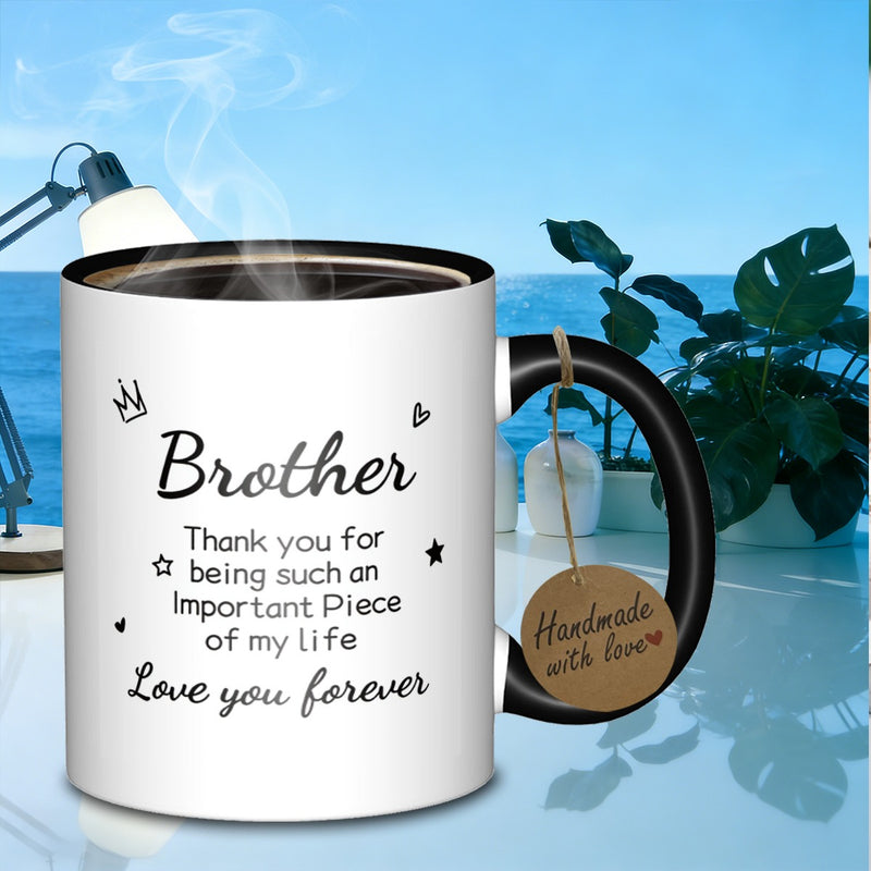 Tailorly Black Accent 11 oz Mug - brother appreciation message