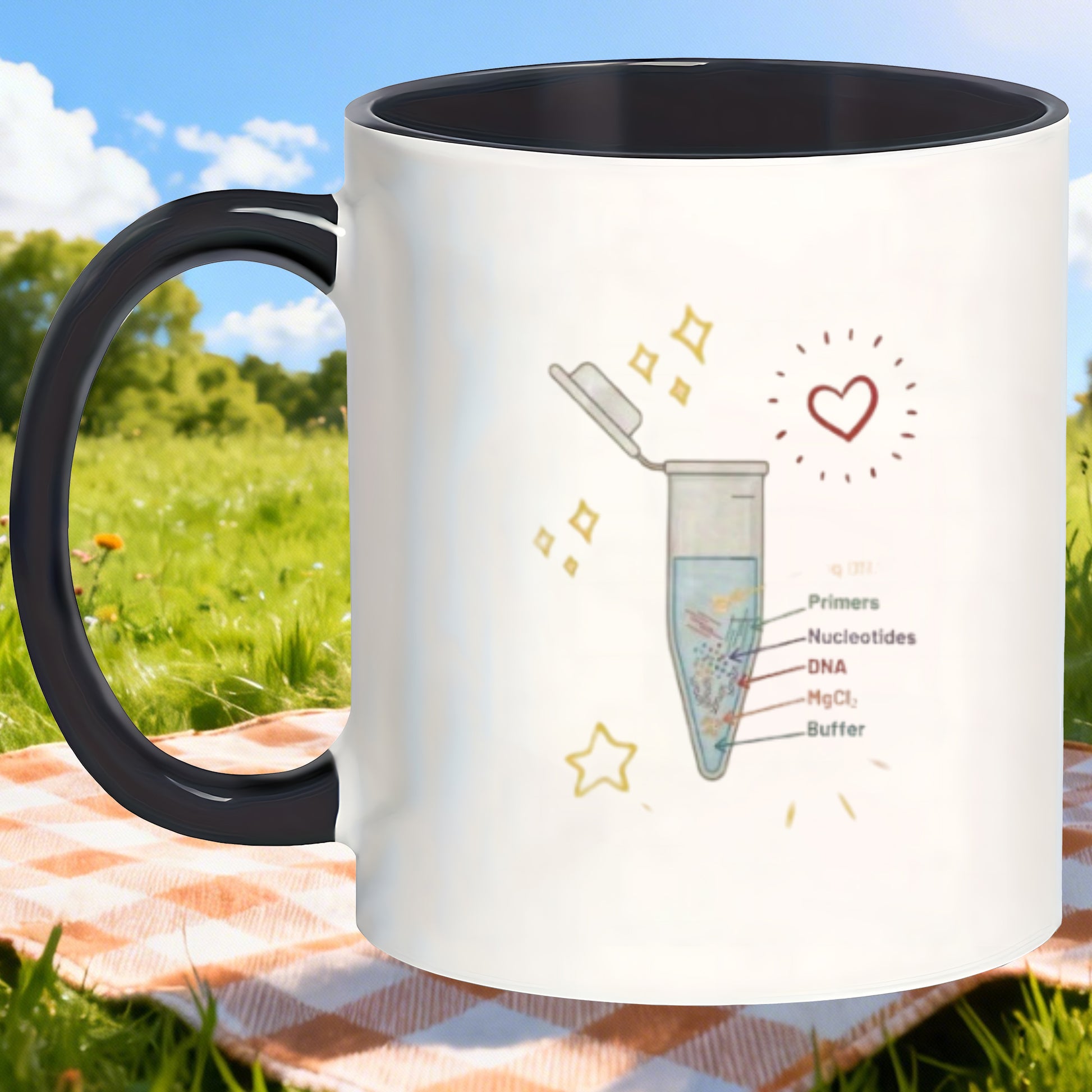Tailorly Black Accent 11 oz Mug - reusable insulated biology mugs ideal for couch park picnics_ee2dbd55e21441b5b10287d4cf5ea55c