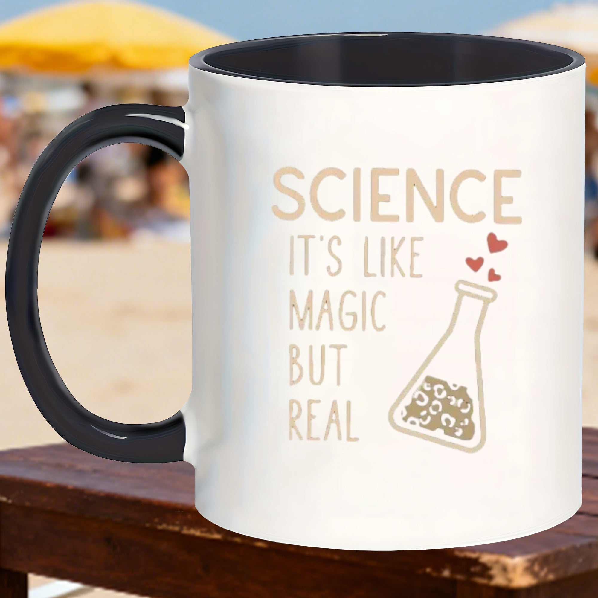 Tailorly Black Accent 11 oz Mug - sturdy mugs for hot and cold beverages a perfect gift for grandchildren blending science and magic ideal for