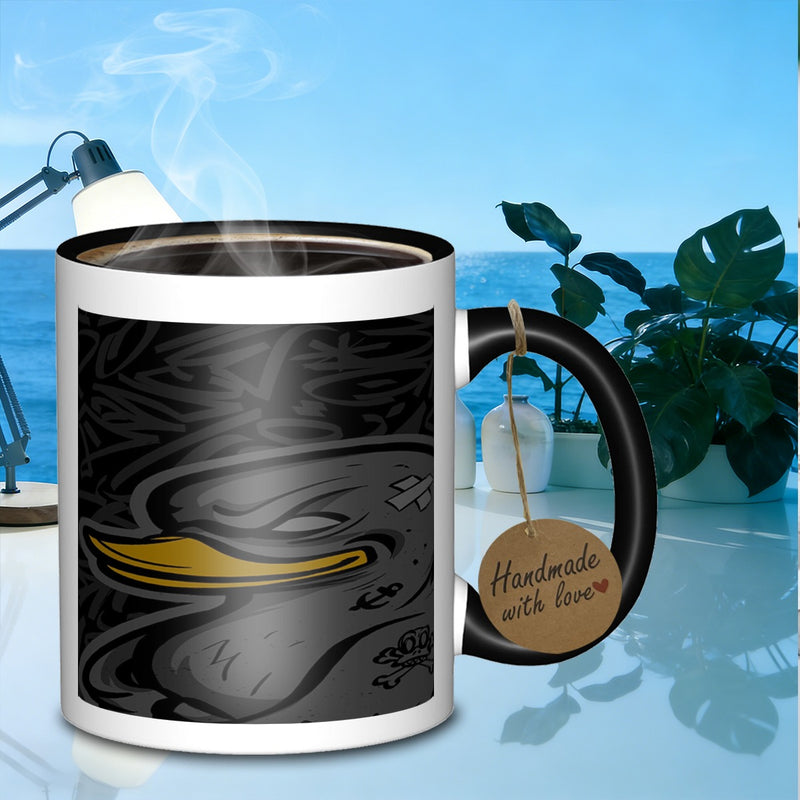 Tailorly Black Accent 11 oz Mug - waterfowl mascot