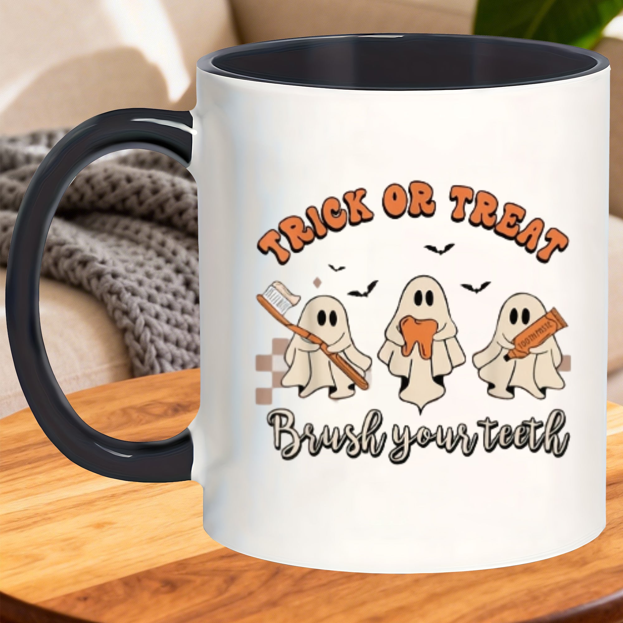 Tailorly Black Accent 11 oz Mug - brush your teeth