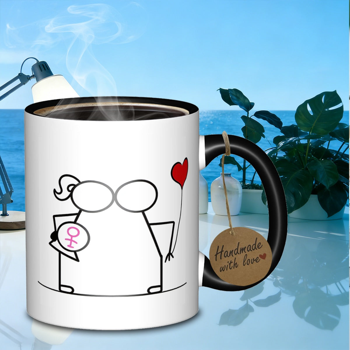 Tailorly Black Accent 11 oz Mug - pregnancy announcement