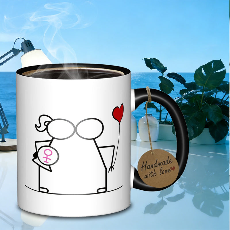 Tailorly Black Accent 11 oz Mug - pregnancy announcement