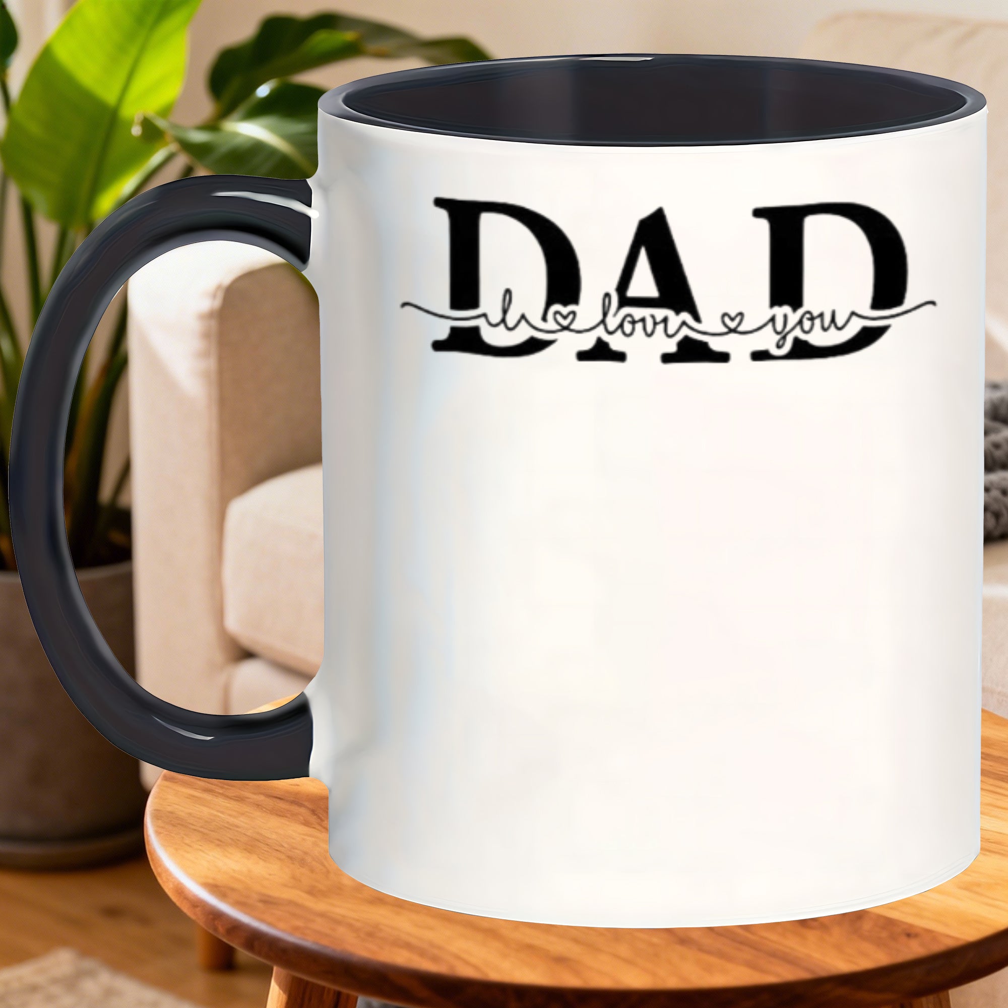 Tailorly Black Accent 11 oz Mug - i love you the