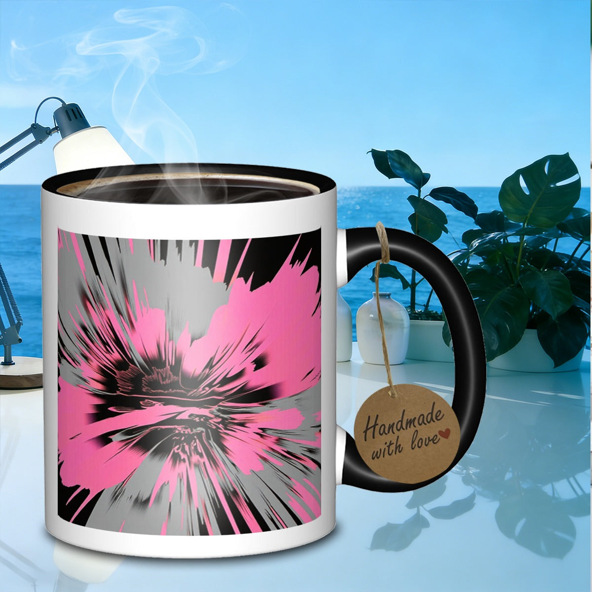 Tailorly Black Accent 11 oz Mug - radial burst