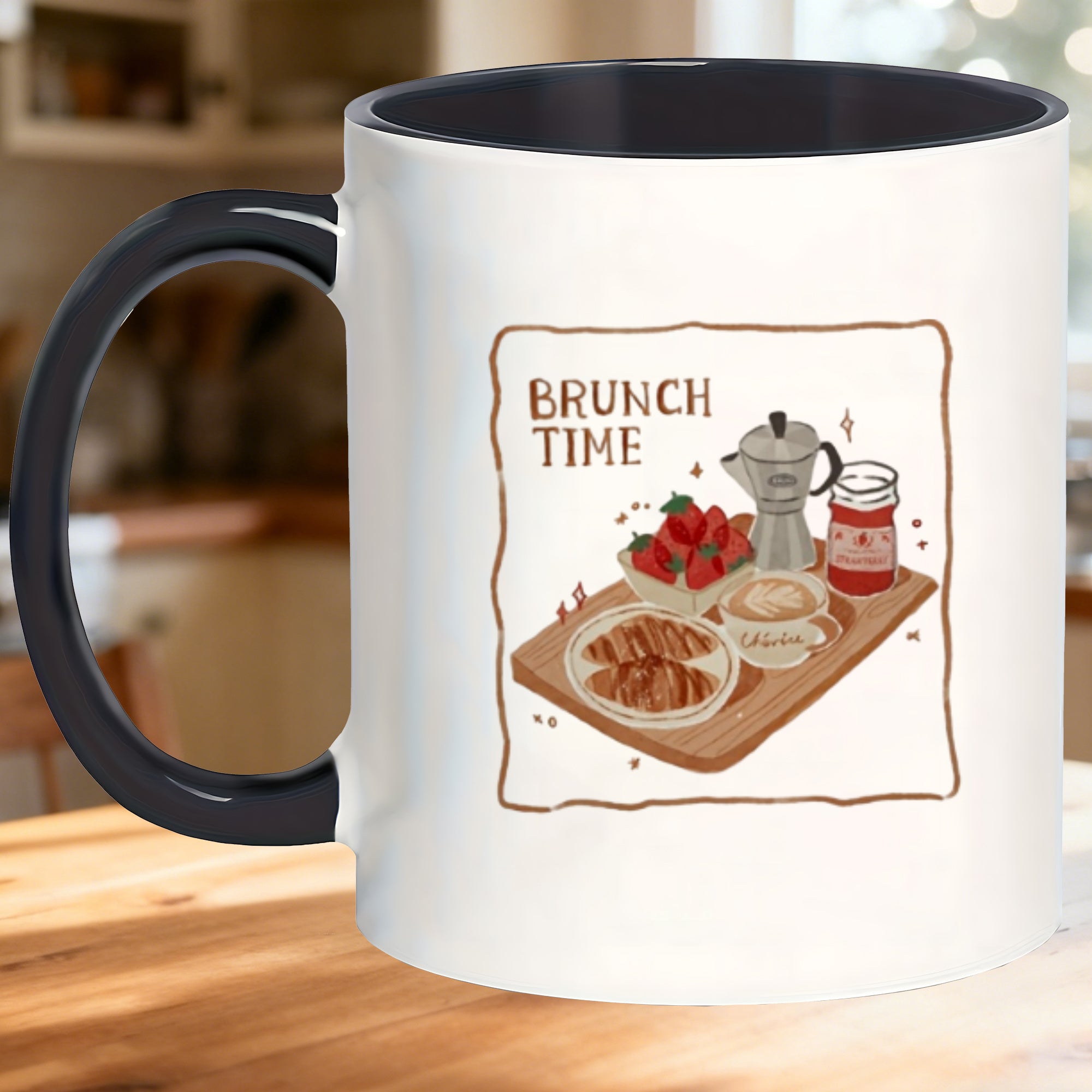 Tailorly Black Accent 11 oz Mug - novelty themed coffee mug suitable for office home use tea coffee cup with lid hand wash only gift for christmas