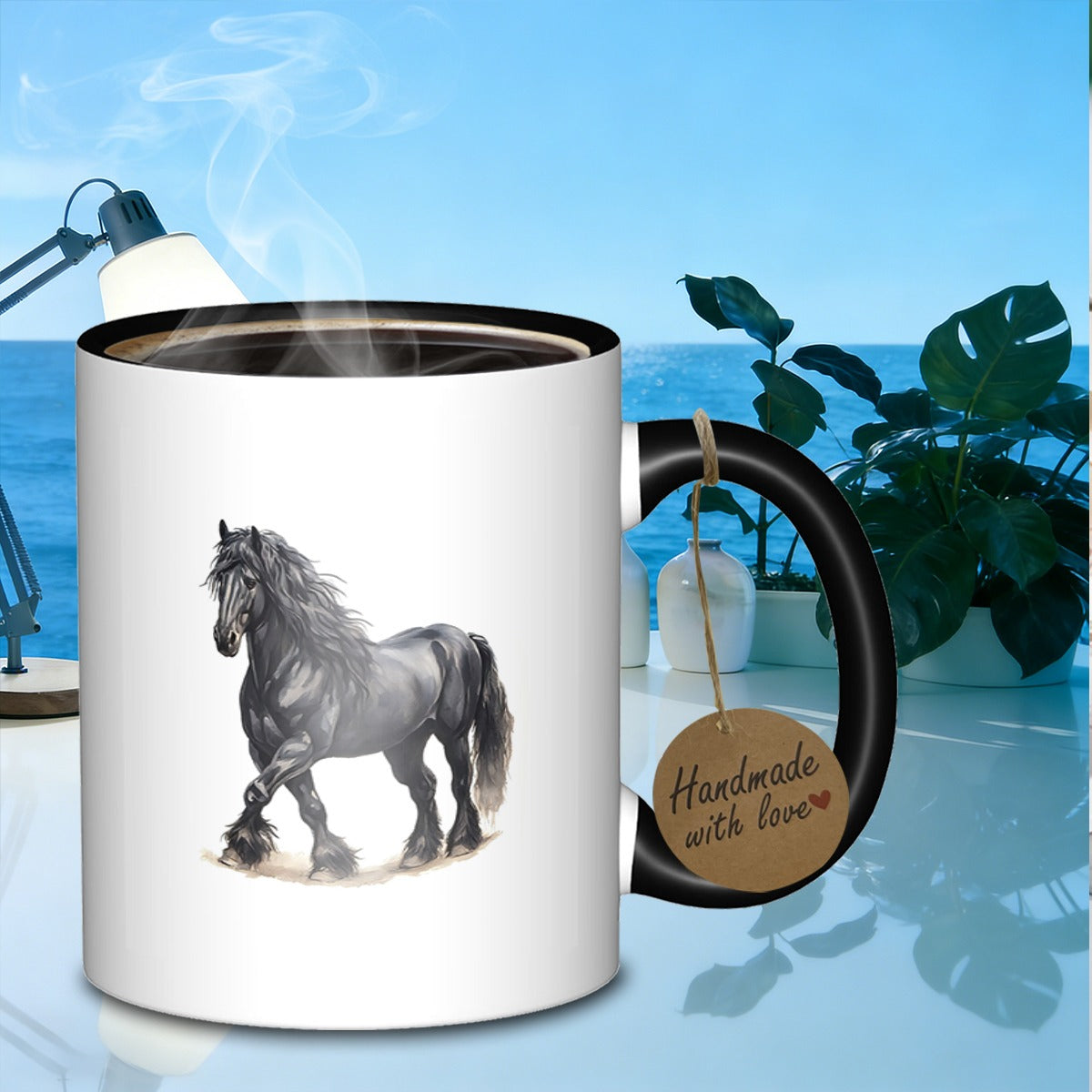 Tailorly Black Accent 11 oz Mug - bunnies_office_meetings