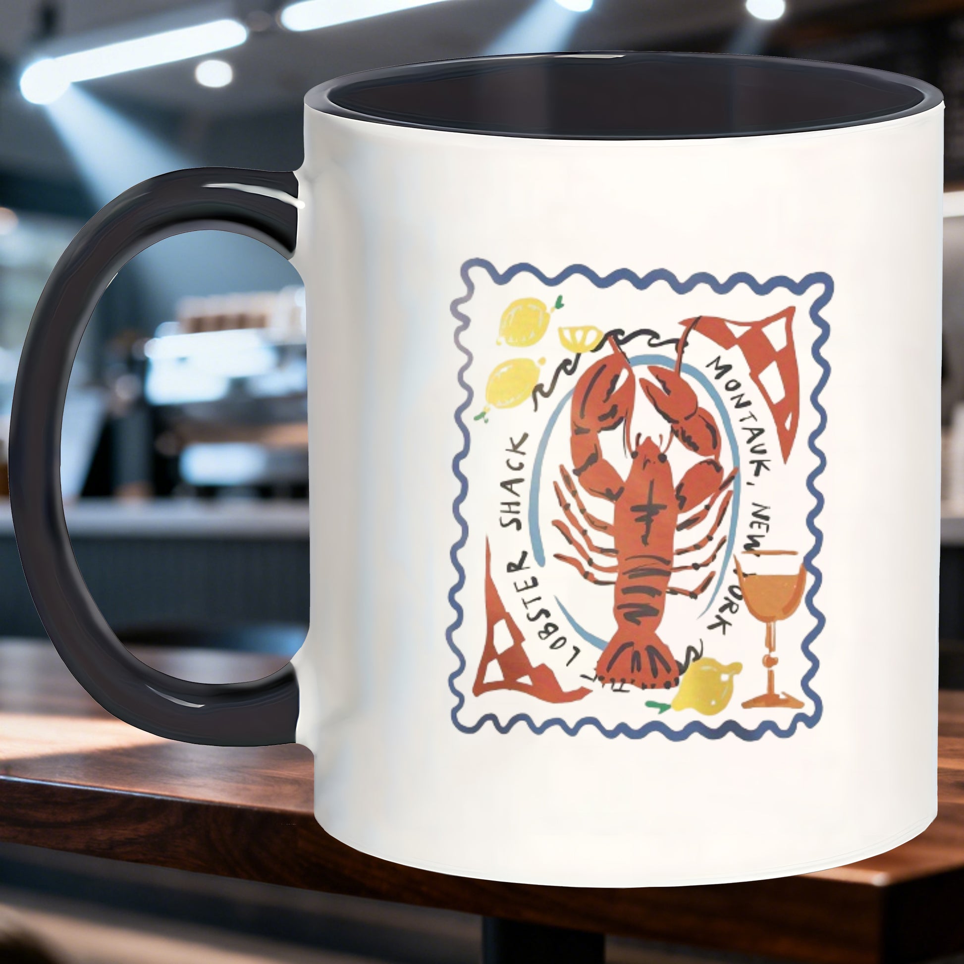 Tailorly Black Accent 11 oz Mug - lobster