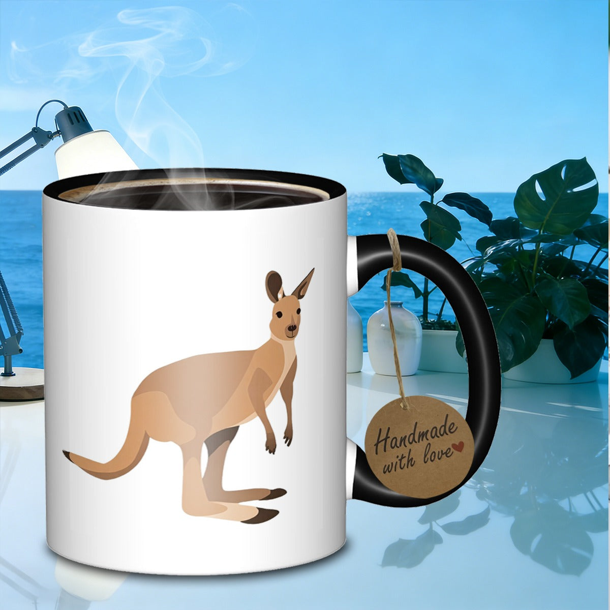 Tailorly Black Accent 11 oz Mug - kangaroo and objectsartcollectors mug with bonechina scratchresistant design_04d912e6780343ad86d1fa32aba1aa2d