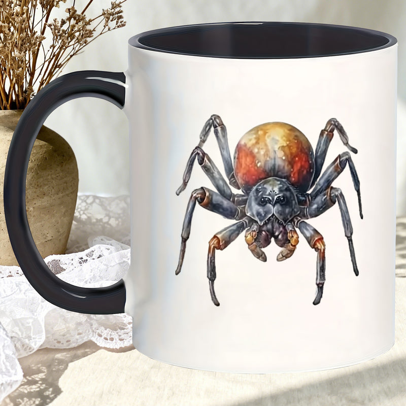 Tailorly Black Accent 11 oz Mug - realistic spider