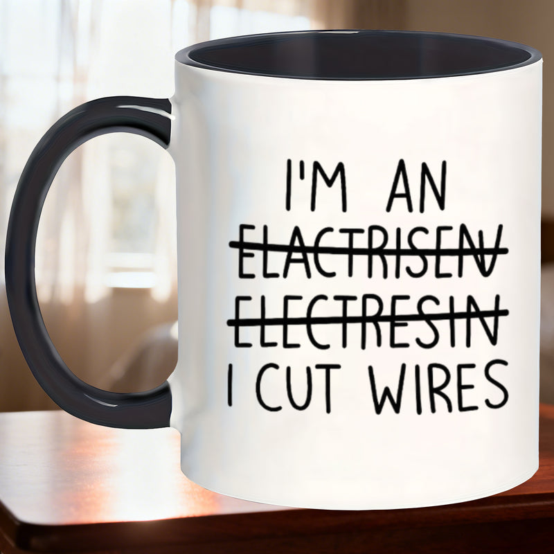 Tailorly Black Accent 11 oz Mug - wires joke wiring diagrams