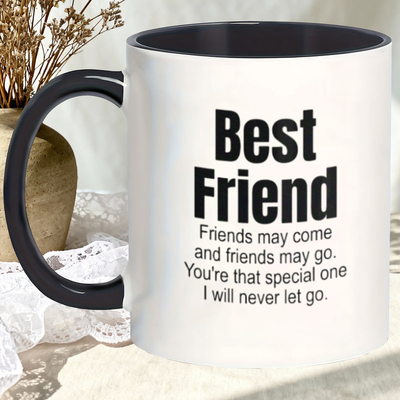 Tailorly Black Accent 11 oz Mug - coffee bar accessories cozy walled insulated best friend mugs birthday christmas thanksgiving gift for