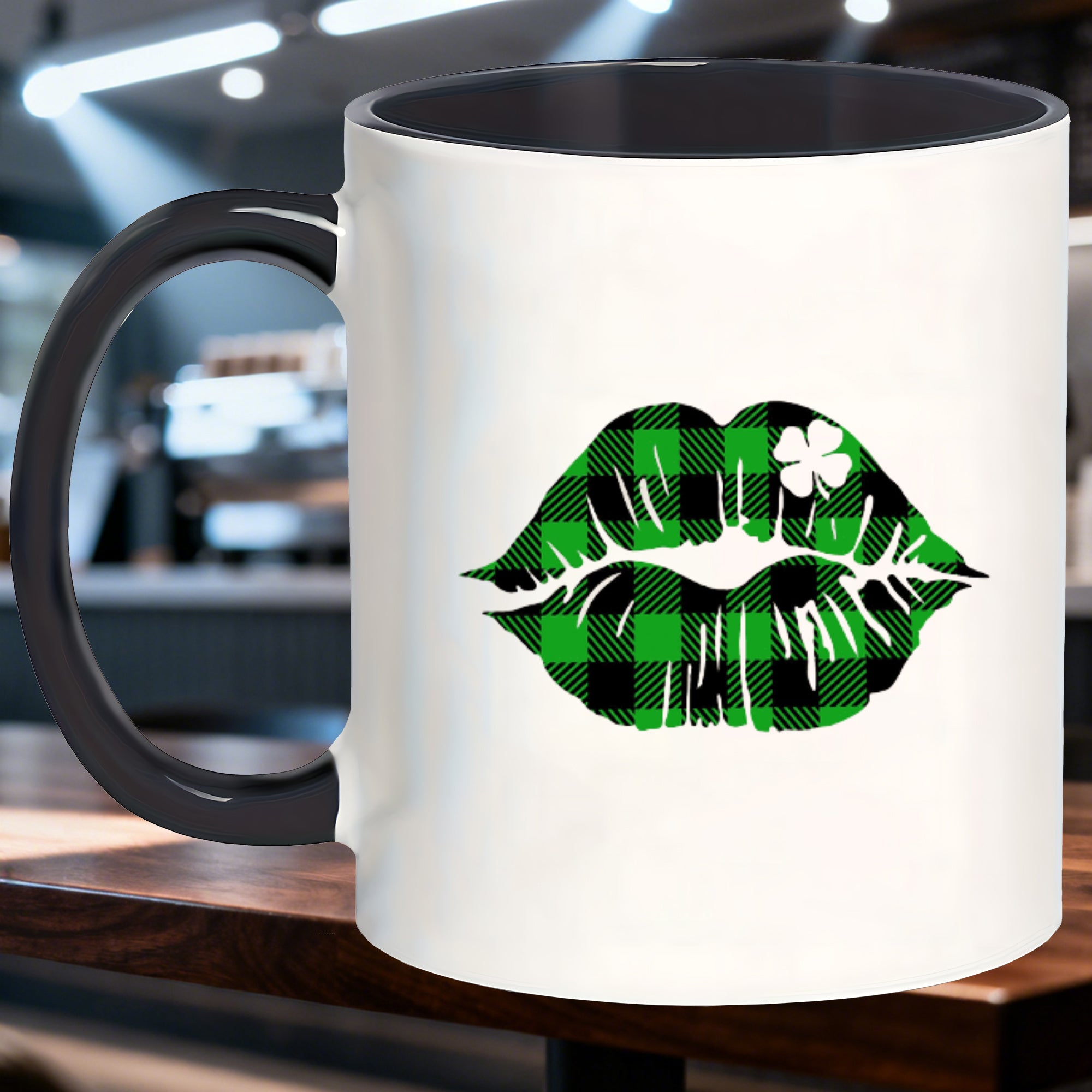 Tailorly Black Accent 11 oz Mug - non slip heat tea mug with lid novelty themed cup suitable for tea hot beverages hand wash only ideal gift for