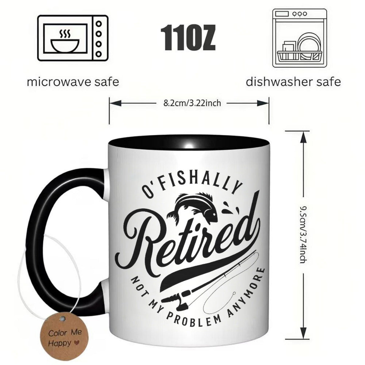 Tailorly Black Accent 11 oz Mug - ofishally has retired its no my this ceramic coffee cup is holding tea milk or is a for a halloween gift