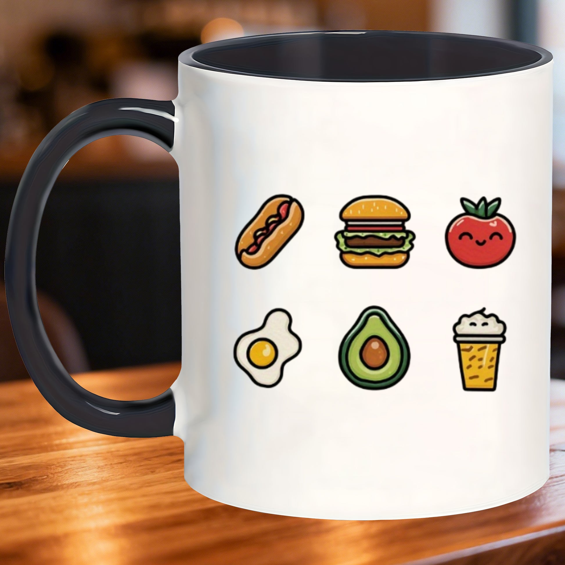 Tailorly Black Accent 11 oz Mug - adorable food designs