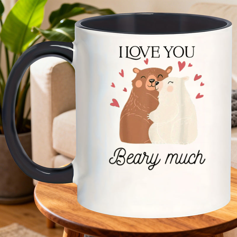 Tailorly Black Accent 11 oz Mug - cute bear