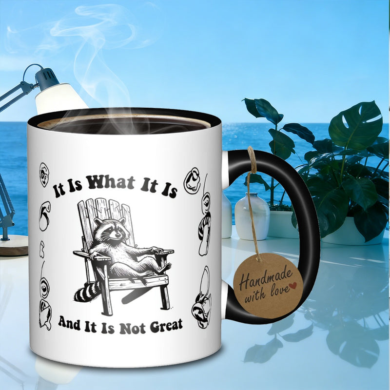 Tailorly Black Accent 11 oz Mug - small raccoon