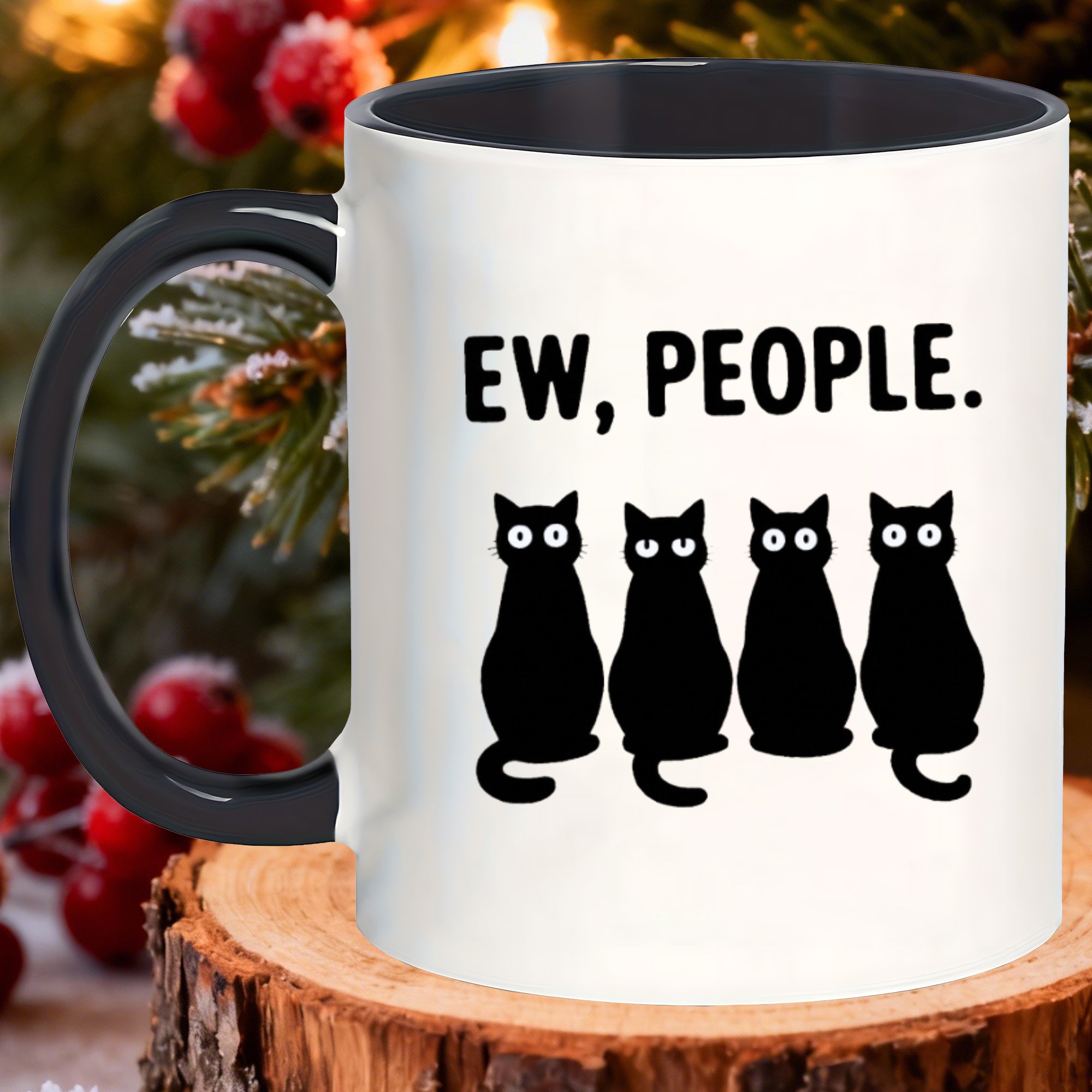 Tailorly Black Accent 11 oz Mug - painted latte retro printed
