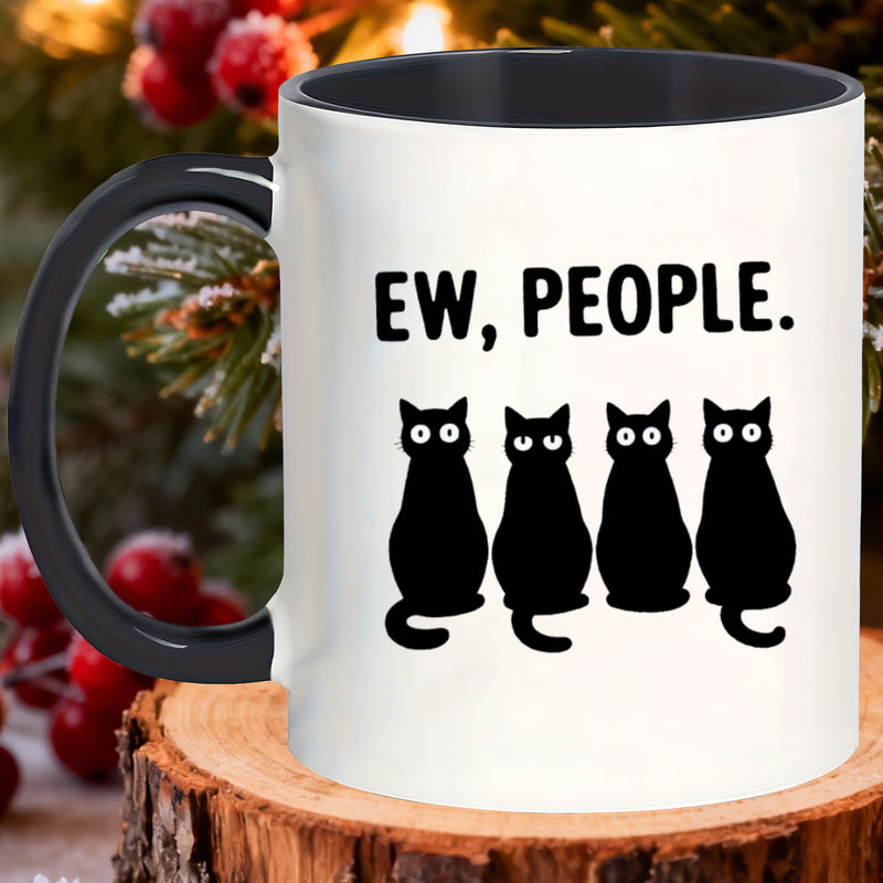 Tailorly Black Accent 11 oz Mug - painted latte retro printed