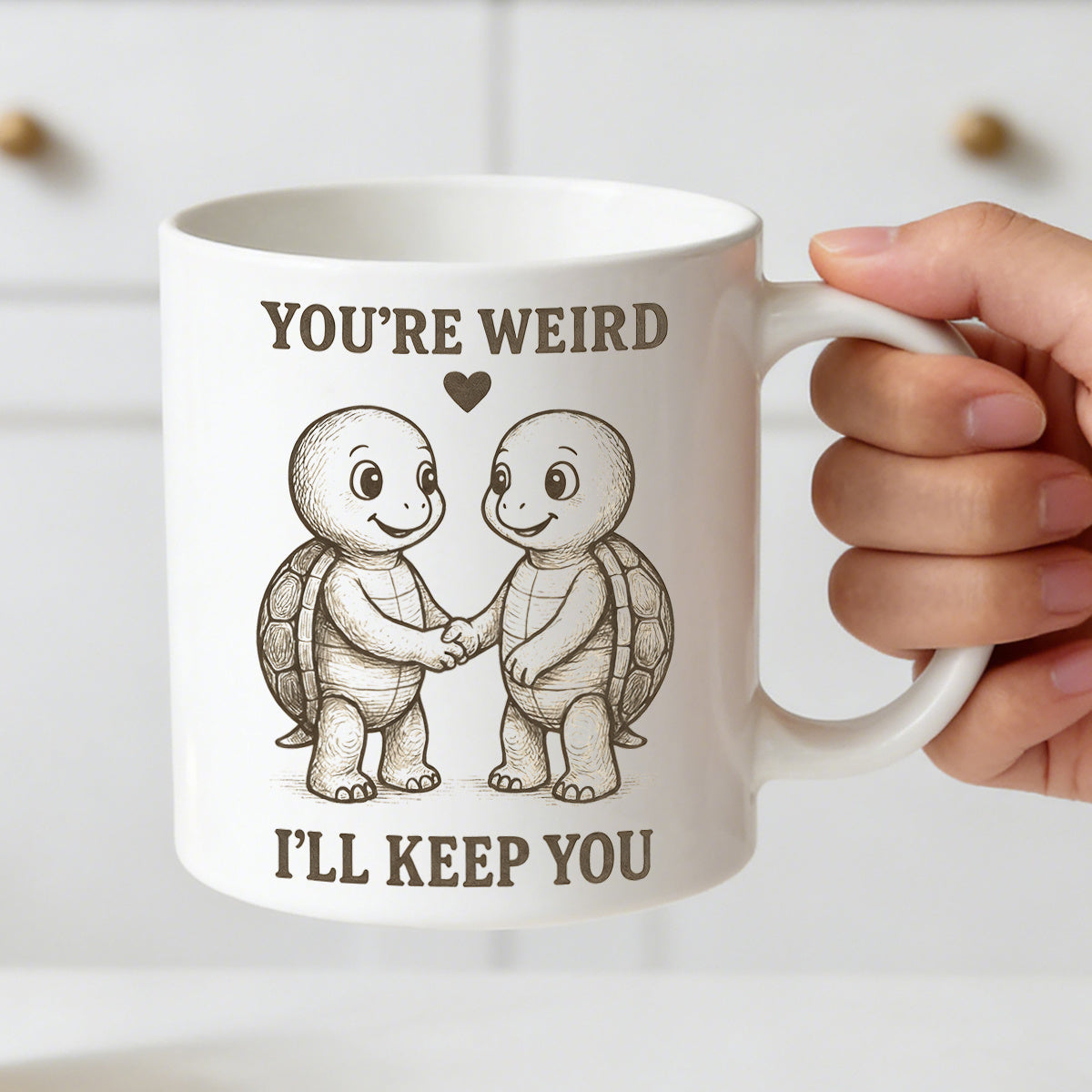 Tailorly White Ceramic 11 oz Mug - cute turtles