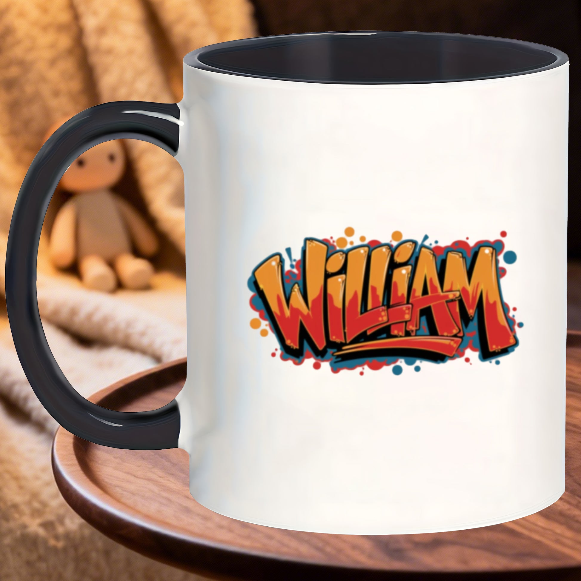 Tailorly Black Accent 11 oz Mug - elegant frosted mugs in the color william are perfect for coffee in the tea at the dinner table or during a solo