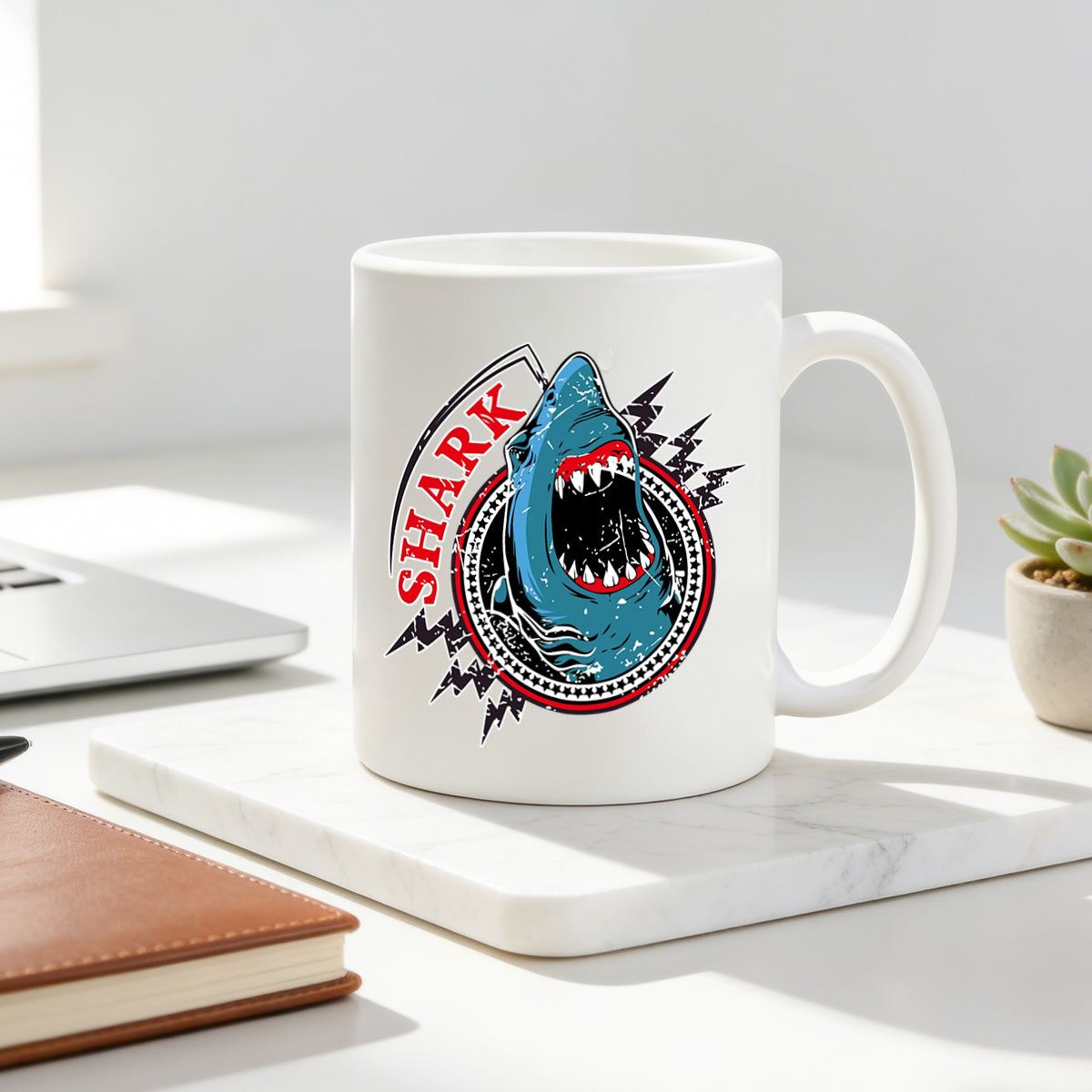 Tailorly White Ceramic 11 oz Mug - vintage badge retro artwork