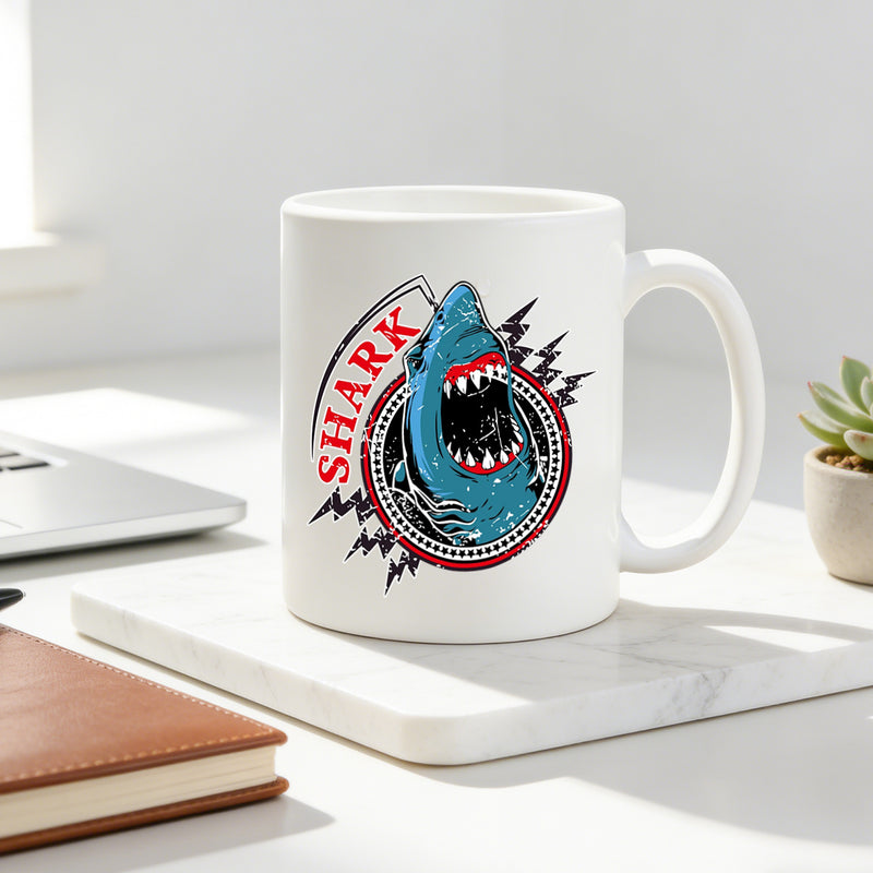 Tailorly White Ceramic 11 oz Mug - vintage badge retro artwork