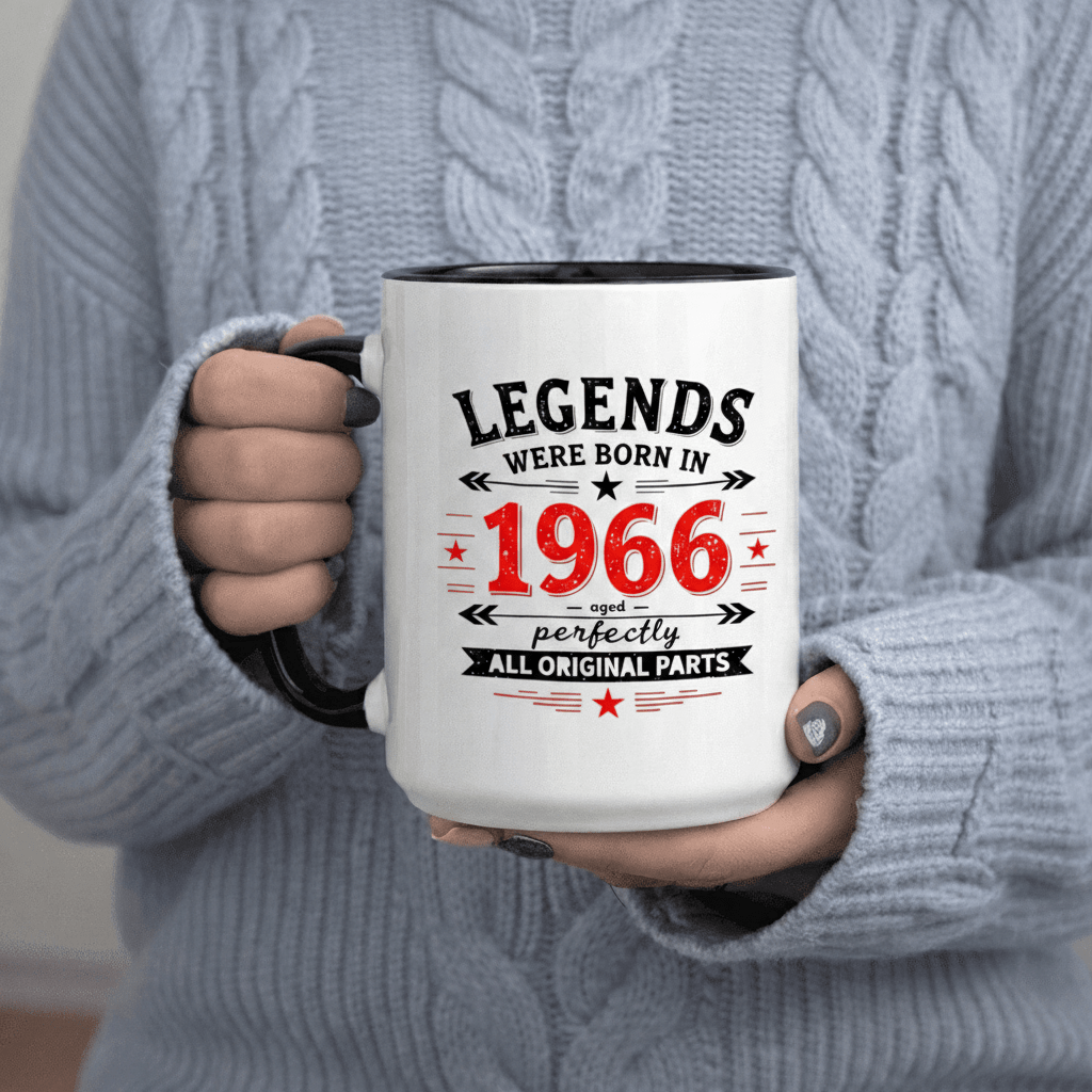 Tailorly Black Accent 11 oz Mug - Aged Perfectly Retro Print Parents Nurses