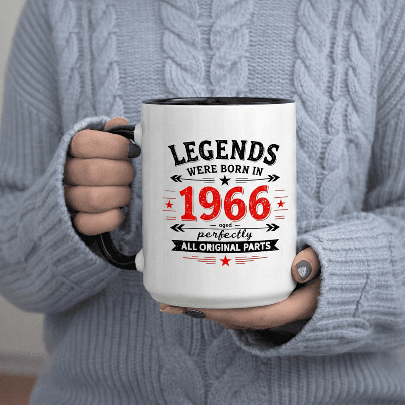 Tailorly Black Accent 11 oz Mug - Aged Perfectly Retro Print Parents Nurses