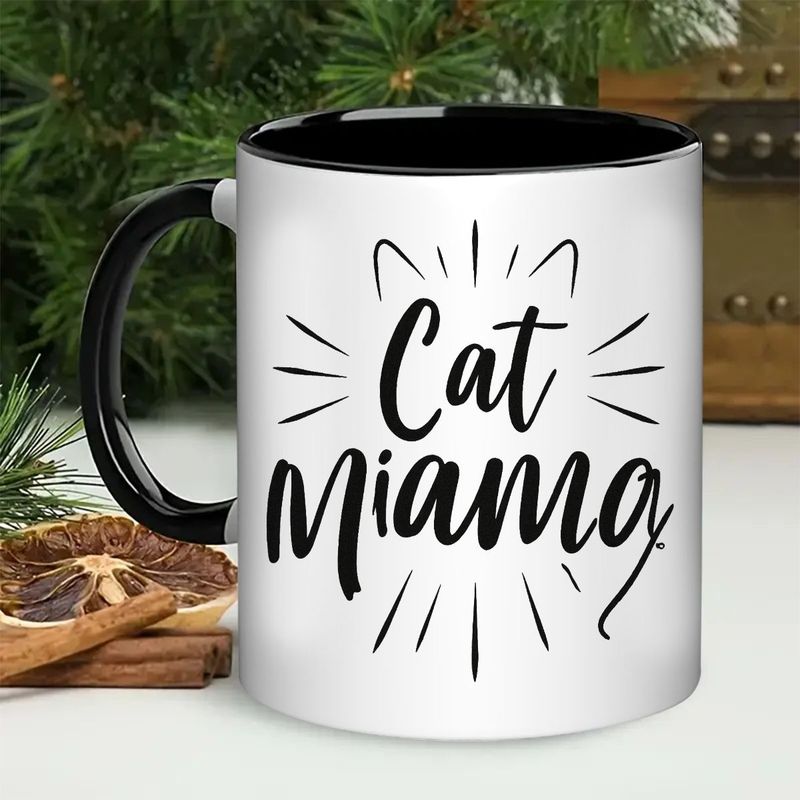 Tailorly Black Accent 11 oz Mug - miami ear paw print