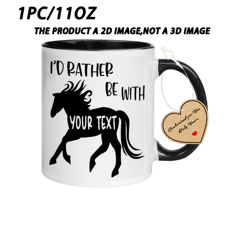 Tailorly Black Accent 11 oz Mug - Horse text