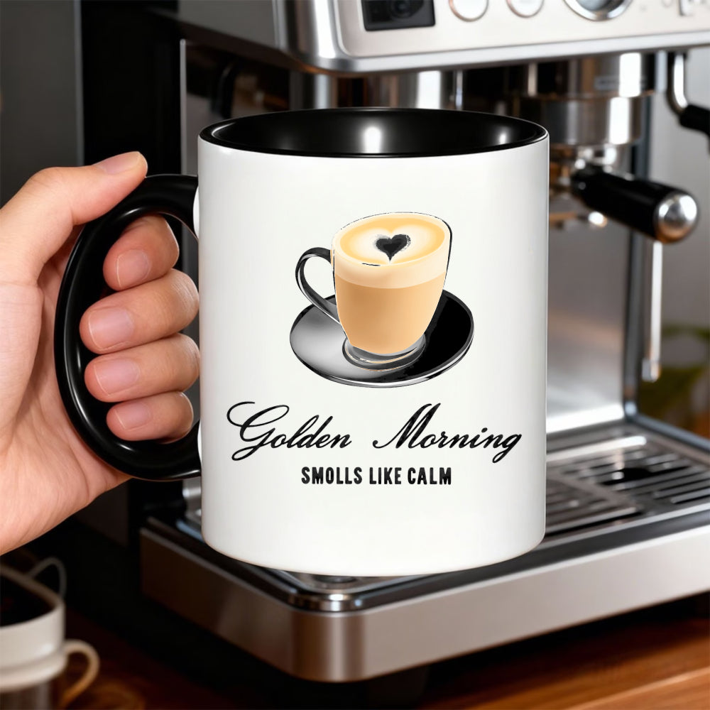 Tailorly Black Accent 11 oz Mug - ceramic coffee cup with a rim and style suitable as a gift for mothers birthdays easter mothers day and for