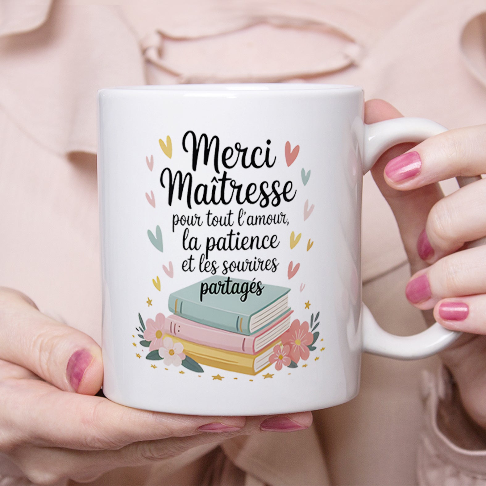 Tailorly White Ceramic 11 oz Mug - a humorous valentine's day design for french teachers