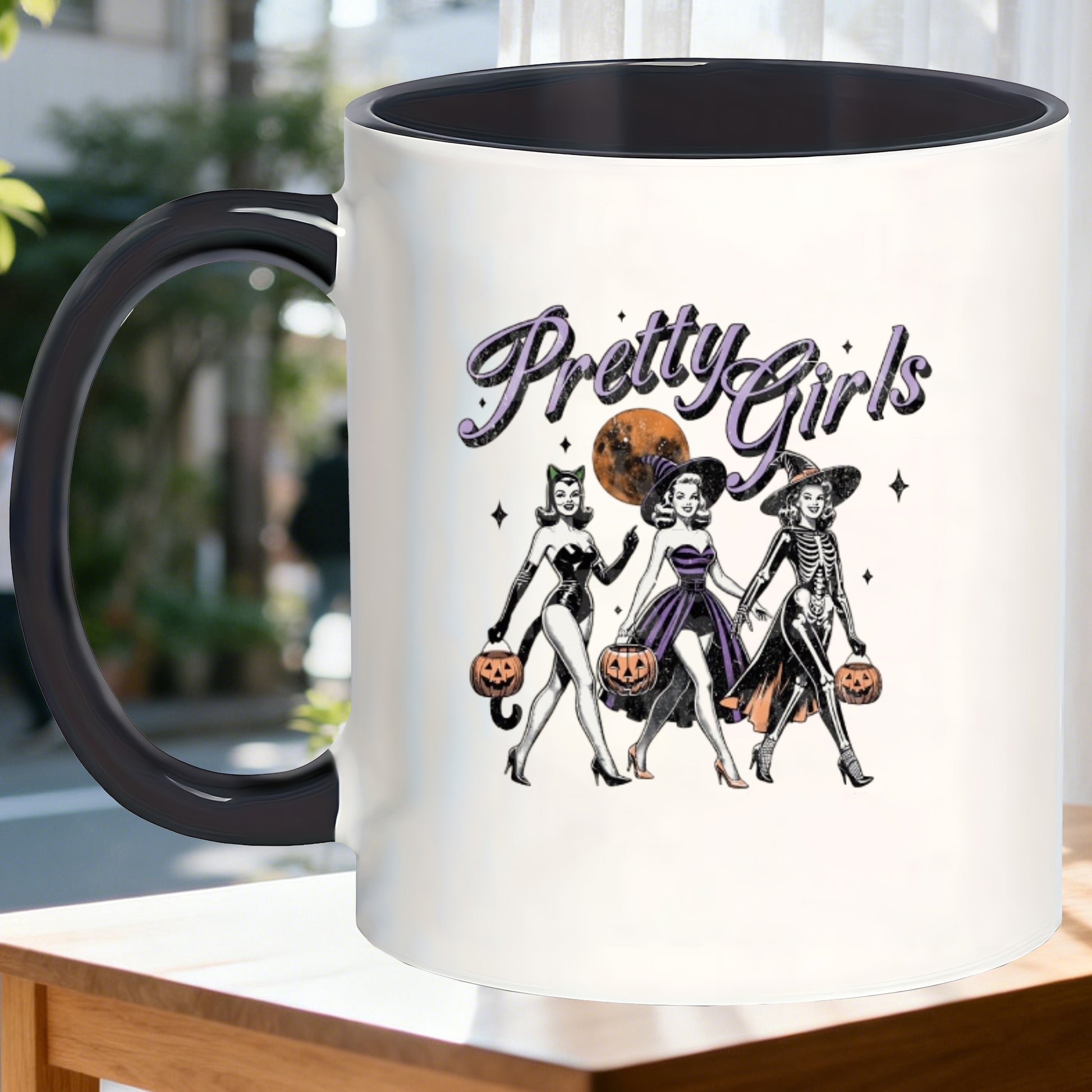 Tailorly Black Accent 11 oz Mug - stylish and easy matte mugs for halloween daily use at home or the office_4eb5f725855c4e12b2781584d5a4e625