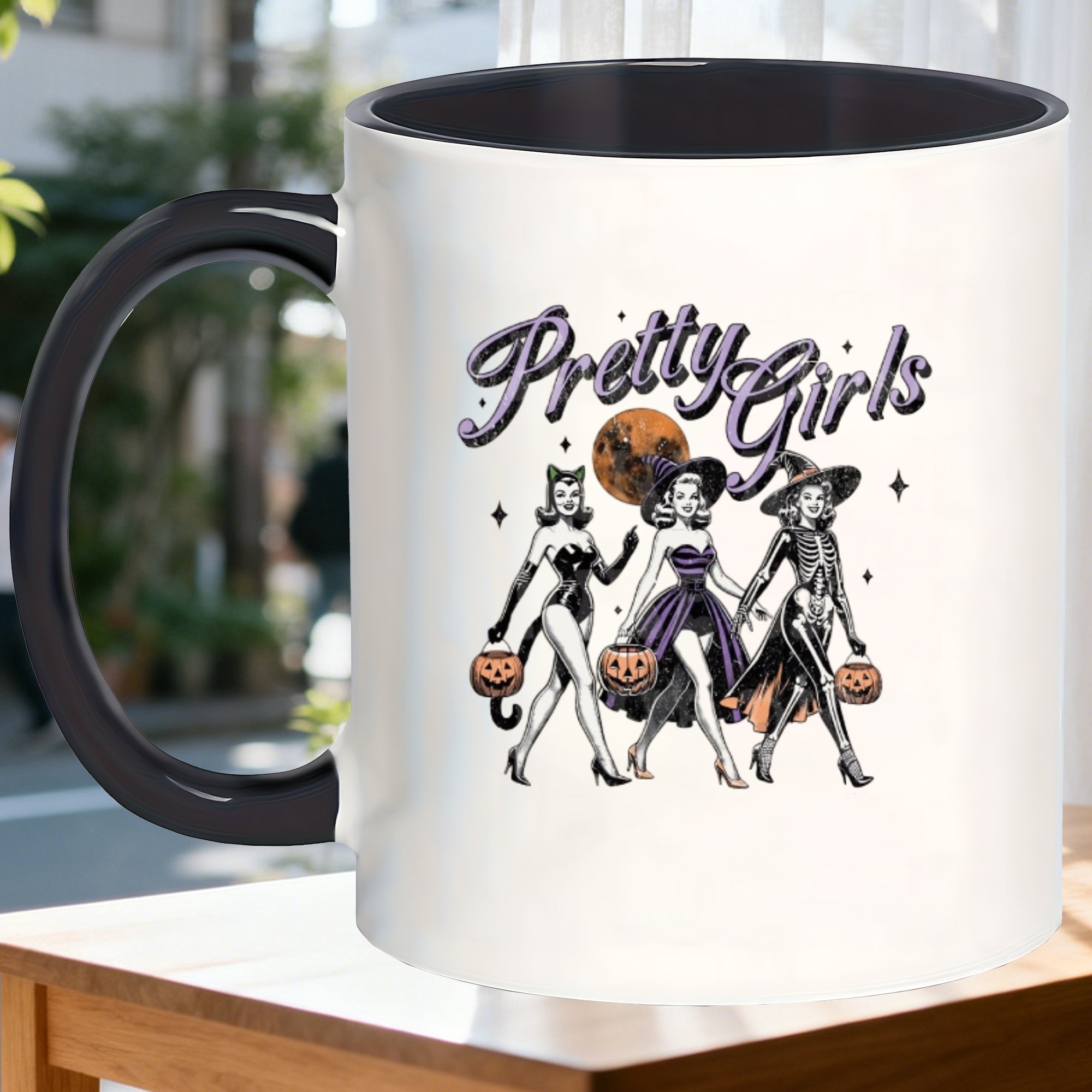 Tailorly Black Accent 11 oz Mug - stylish and easy matte mugs for halloween daily use at home or the office_4eb5f725855c4e12b2781584d5a4e625
