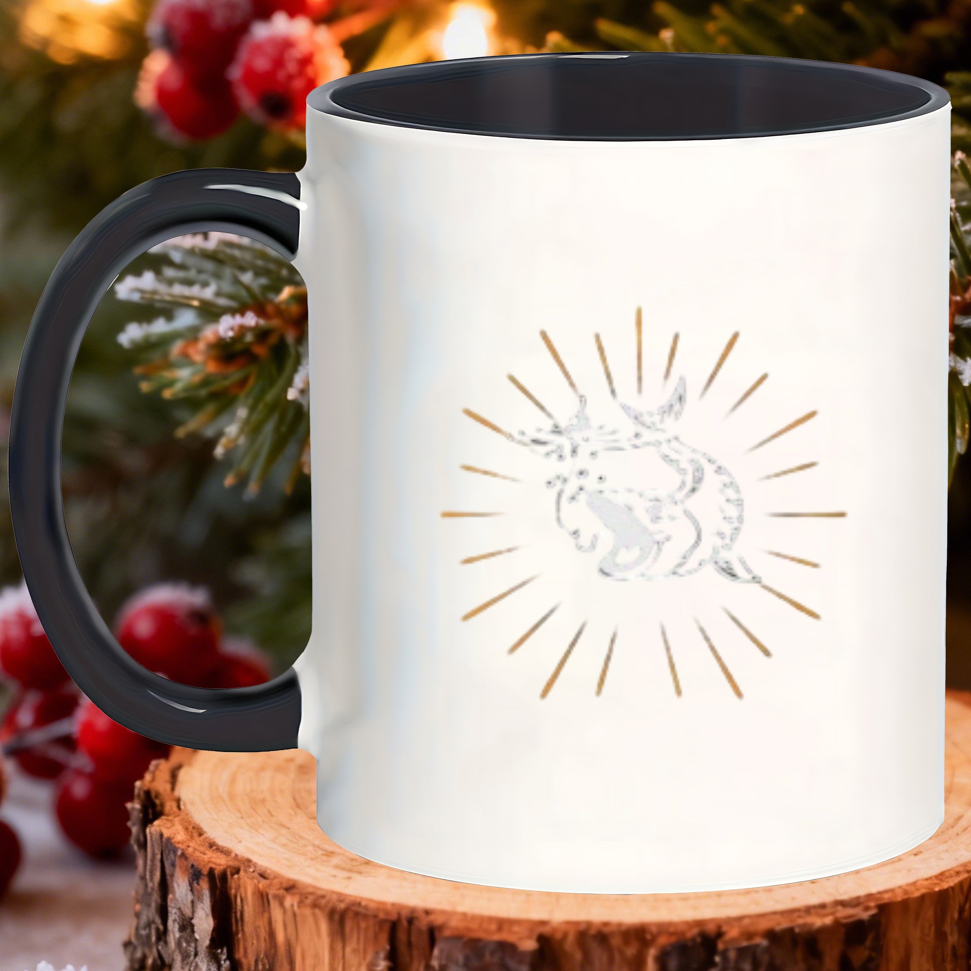 Tailorly Black Accent 11 oz Mug - koi