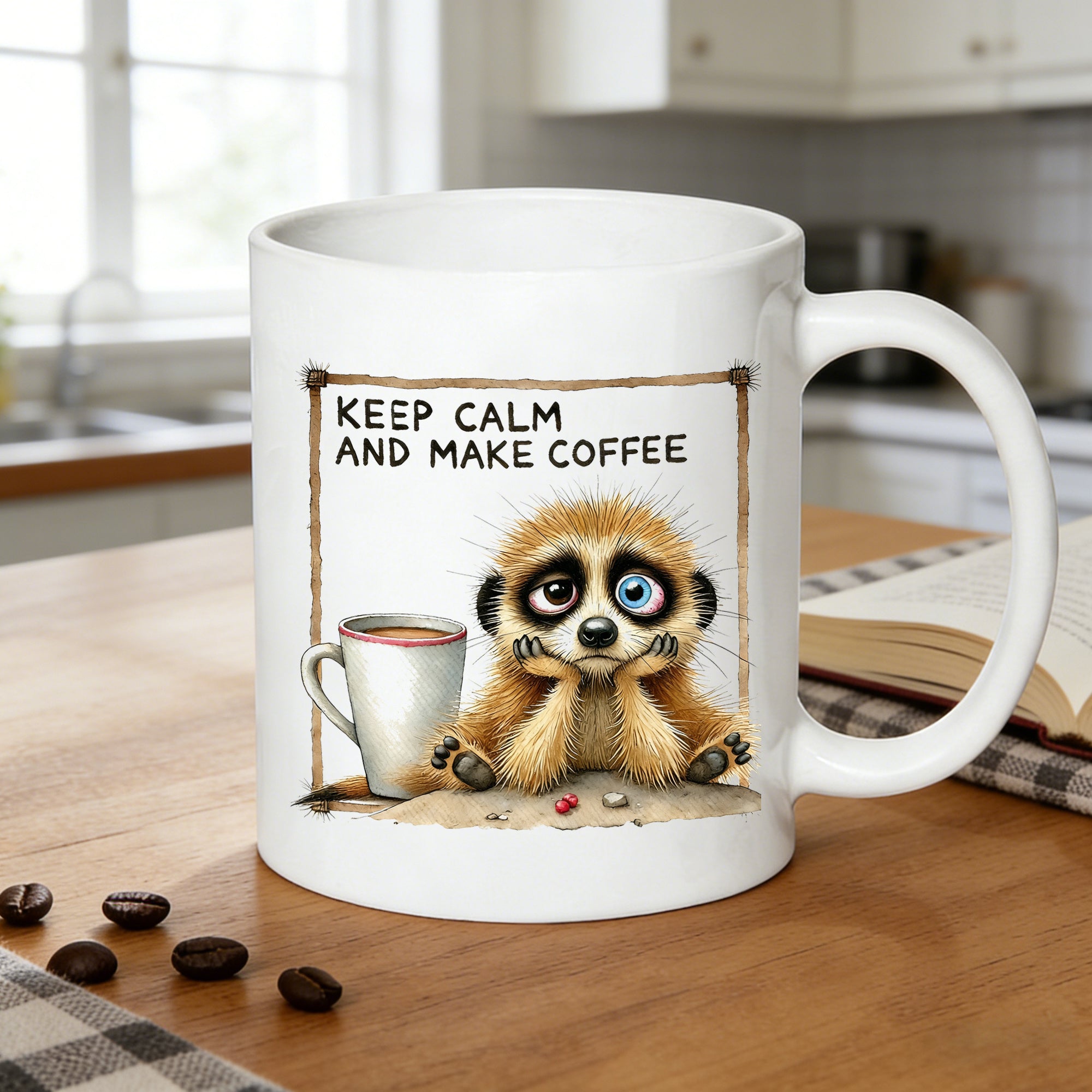 Tailorly White Ceramic 11 oz Mug - make coffee 11oz mug cute heterochromia design gift for _971e37311e9a4d29b8b0e6fec4fee132