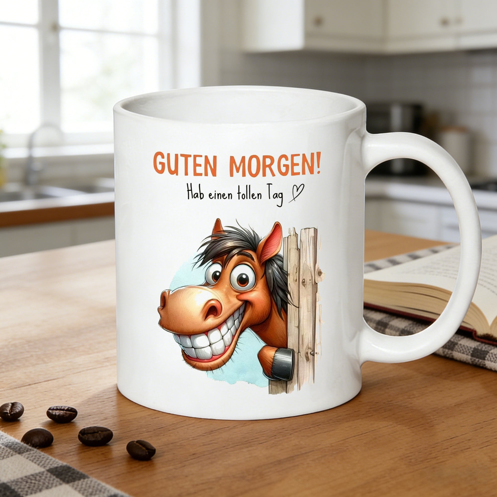 Tailorly White Ceramic 11 oz Mug - horse