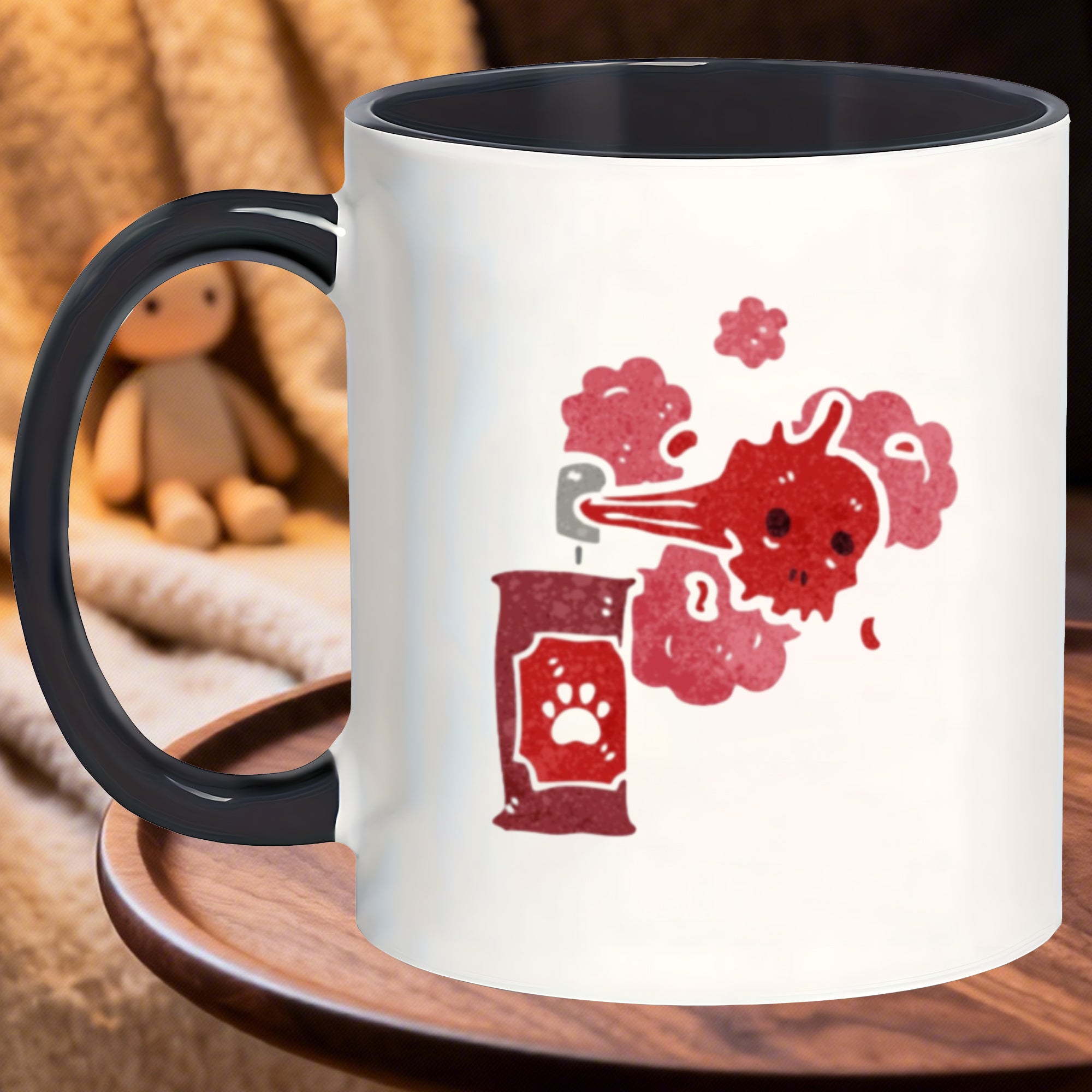 Tailorly Black Accent 11 oz Mug - rusty cat