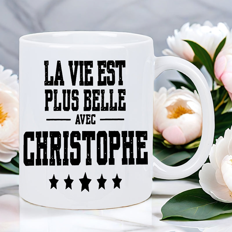 Tailorly White Ceramic 11 oz Mug - 1pc elegant ceramic mug stylish novelty mug dishwasher safe ideal for gifting anniversary gifts multipurpose