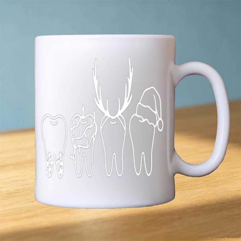 Tailorly White Ceramic 11 oz Mug - funny reindeer christmas