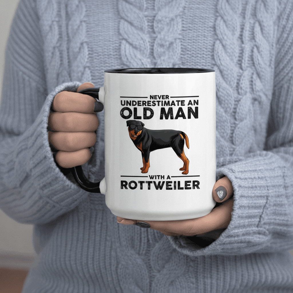 Tailorly Black Accent 11 oz Mug - A Rottweiler