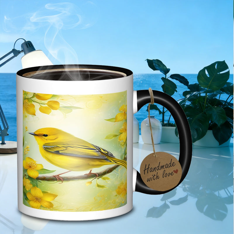 Tailorly Black Accent 11 oz Mug - flowers