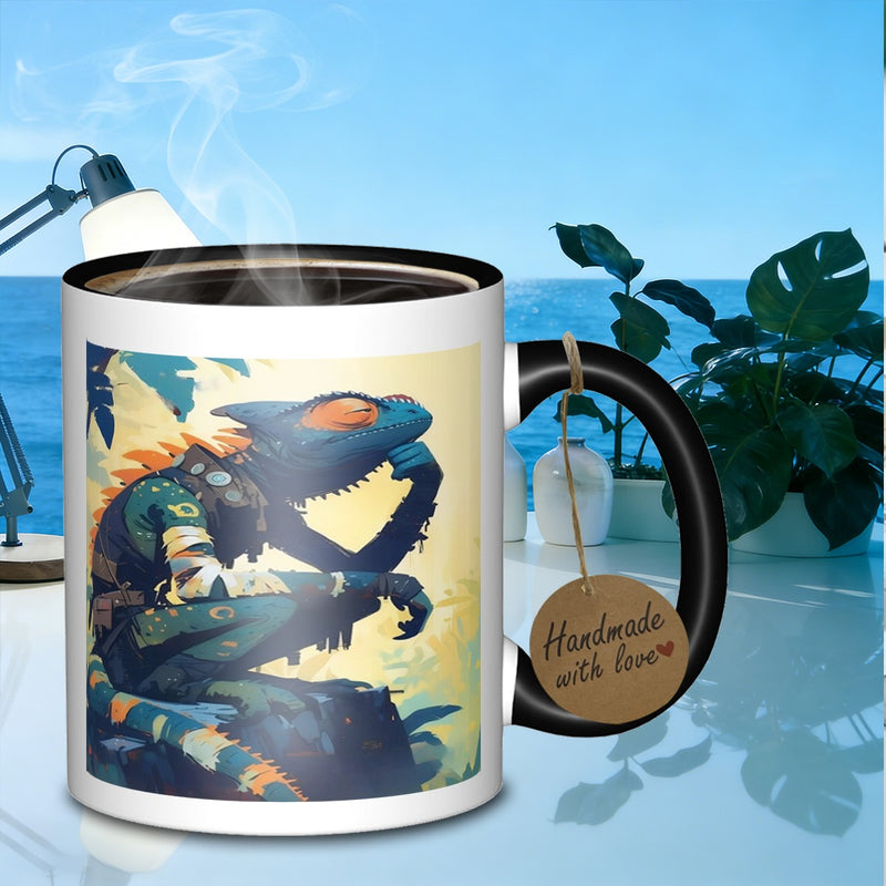 Tailorly Black Accent 11 oz Mug - pondering character design