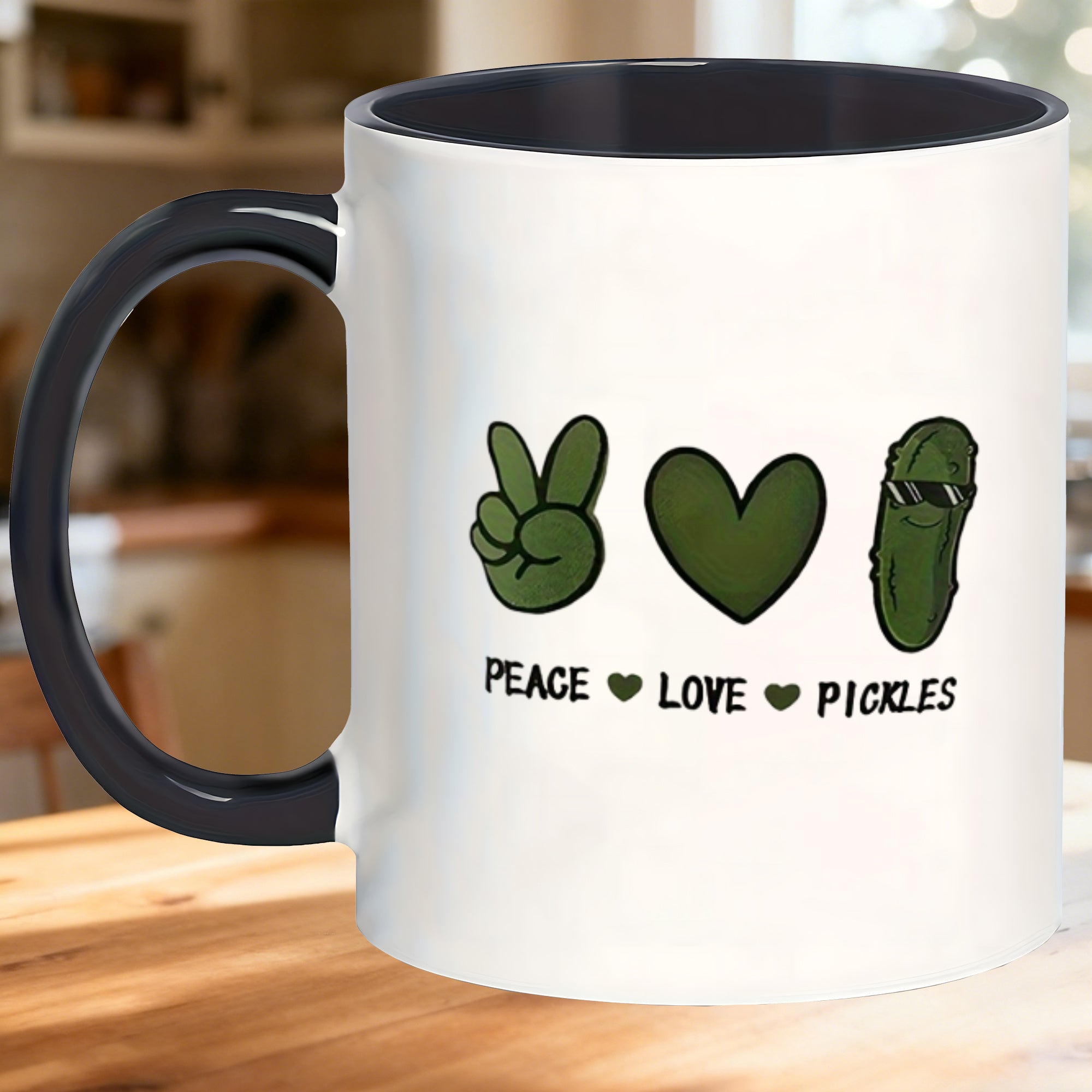 Tailorly Black Accent 11 oz Mug - humorous tea cup with handle promoting picnic or outdoors